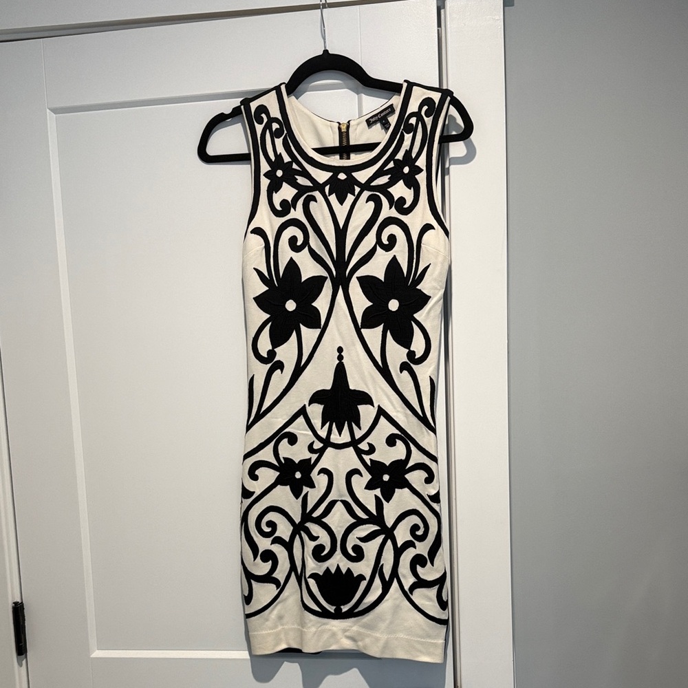 Juicy Couture Black and White Floral Mini Dress